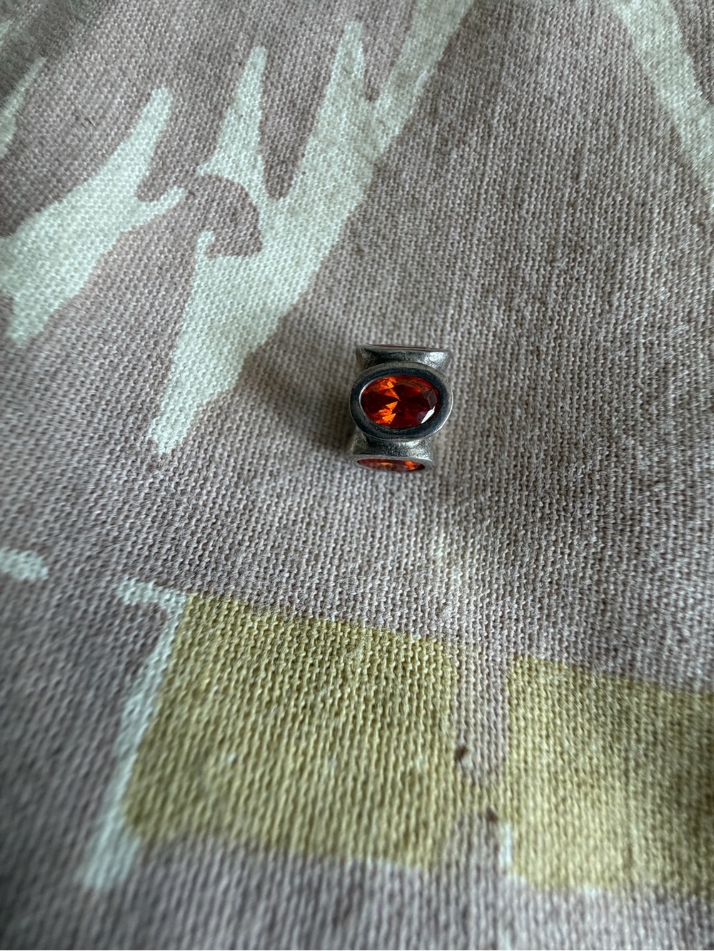 Pandora Sterling Silver Orange Crystal Bead Charm